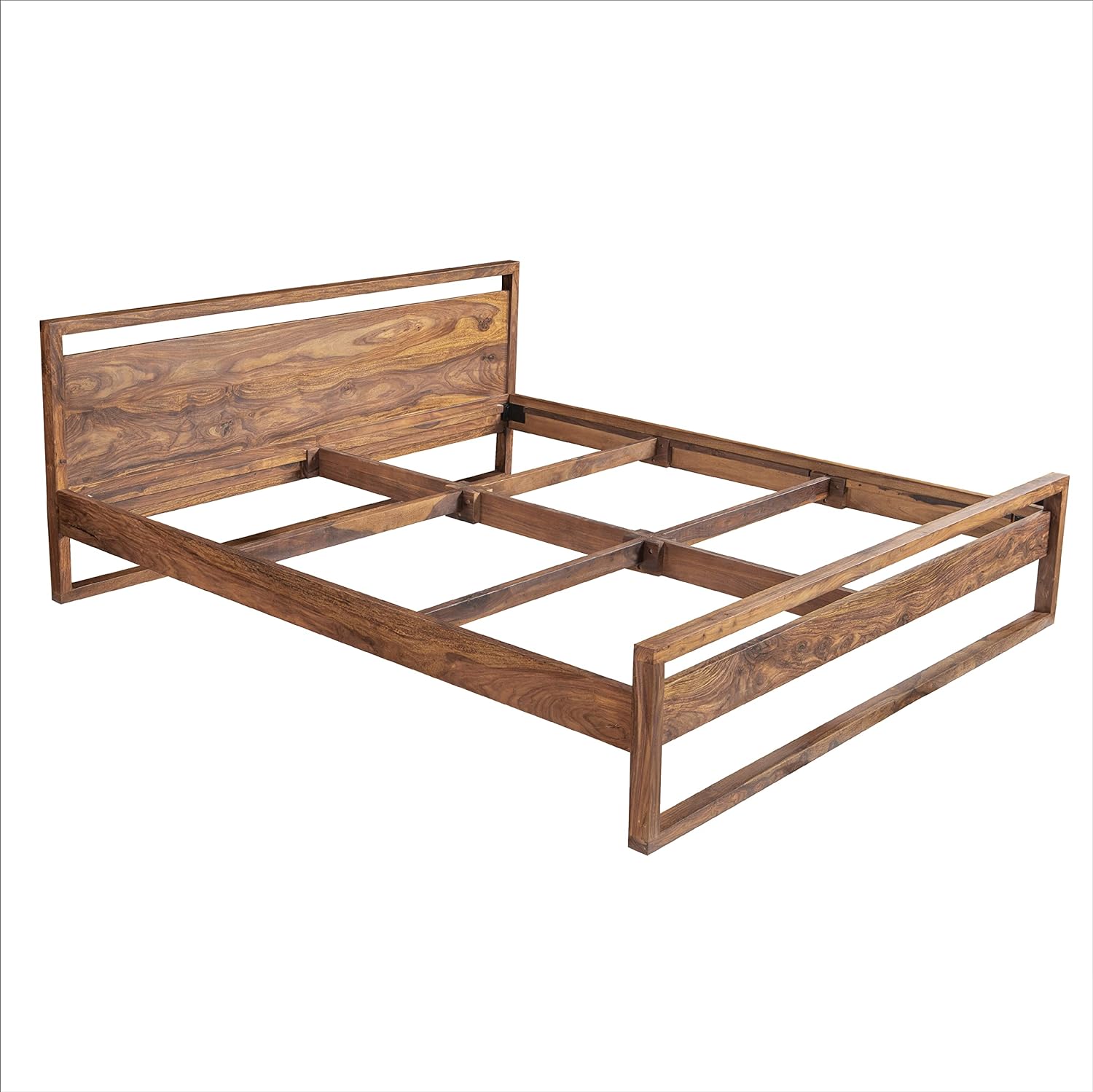 Nirmal Sheesham Wood bed Without Storage Bed in Provincal teak finish by Rajwada - Rajwada Furnish