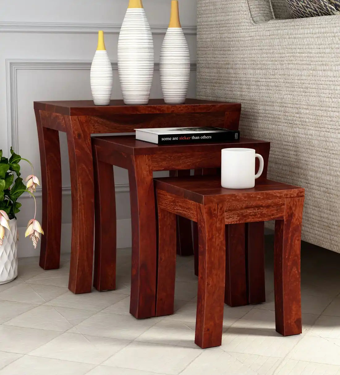 Acro Contemporary Solid Wood Table Sets