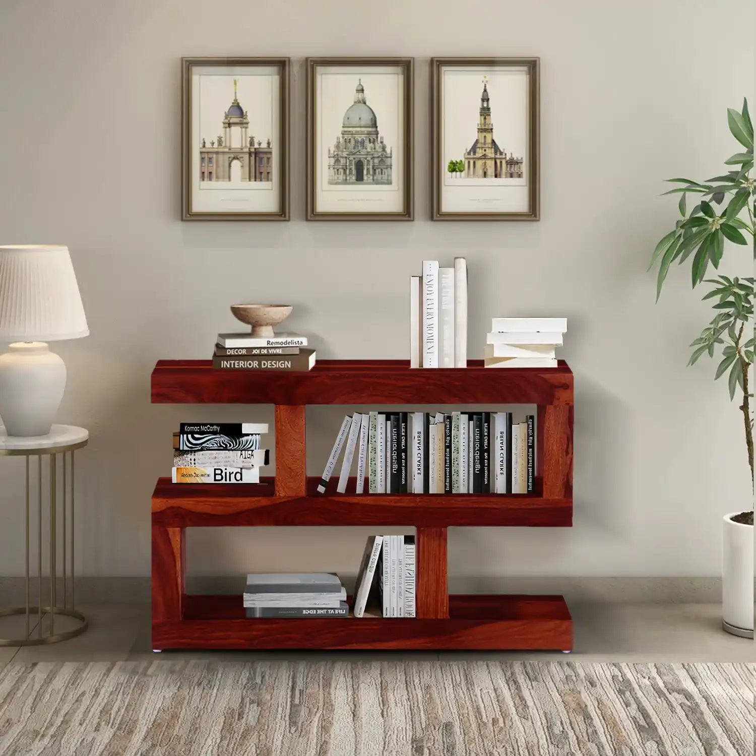 Acro Solid Sheesham Wood Bookshelf