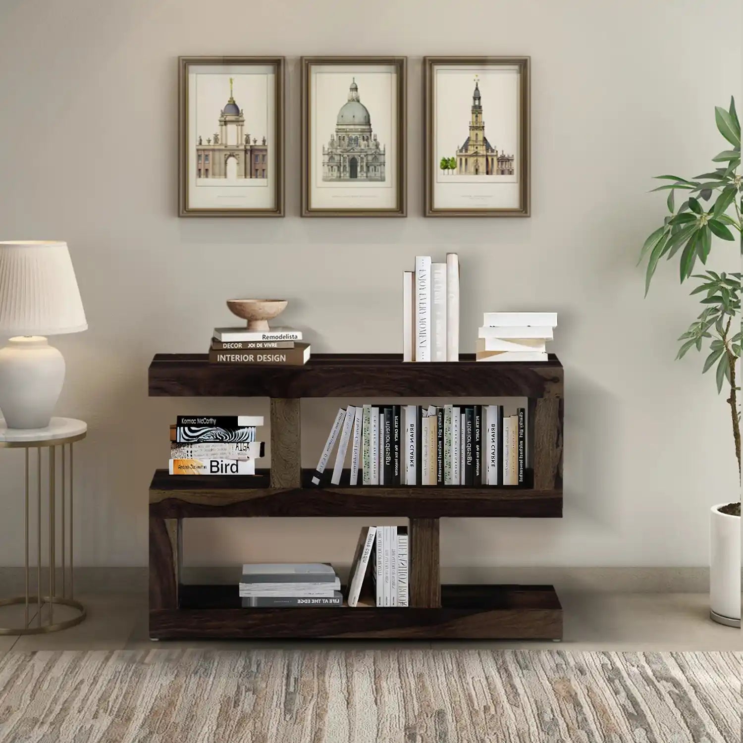 Acro Solid Sheesham Wood Bookshelf