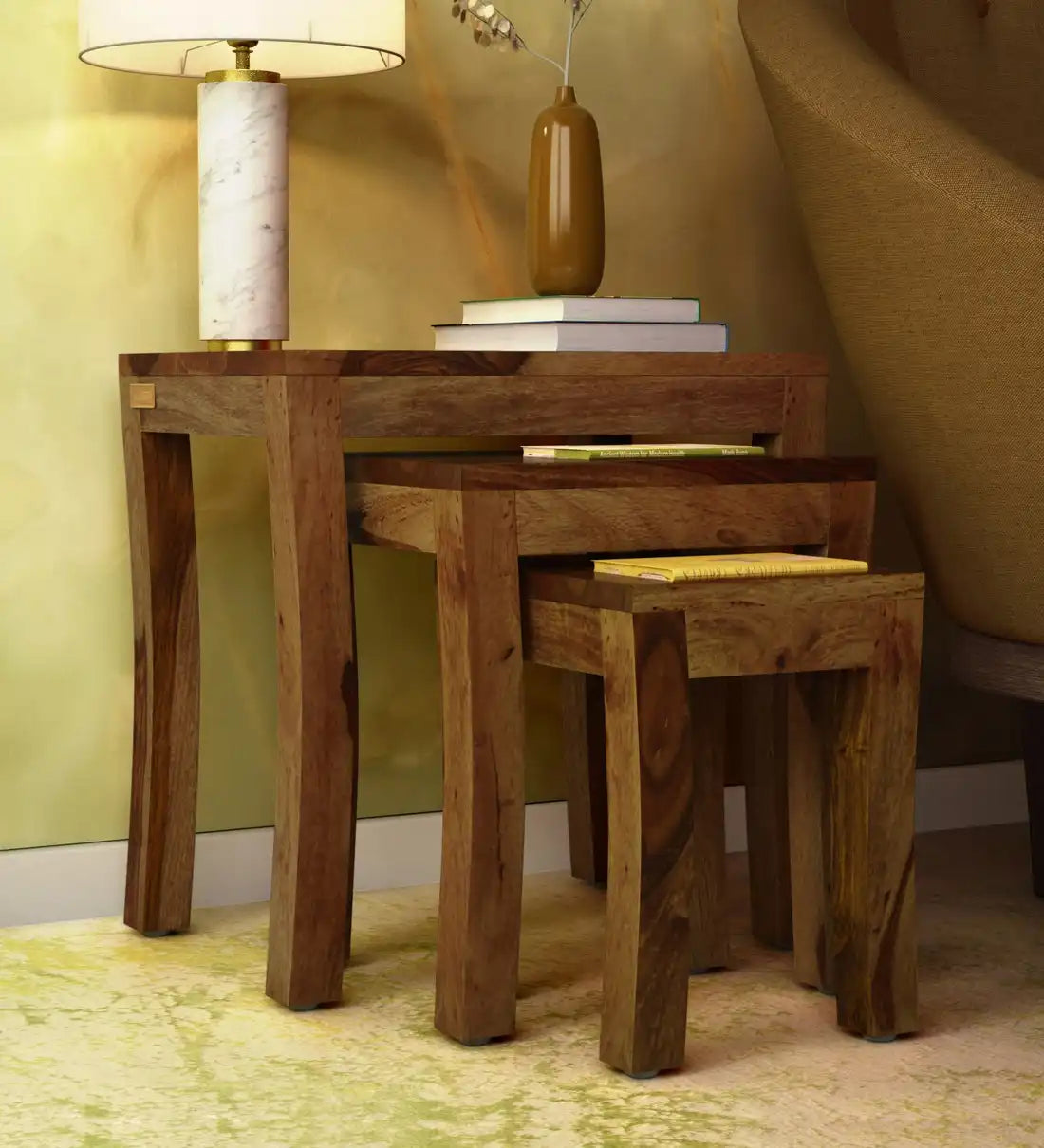 Acro Contemporary Solid Wood Table Sets