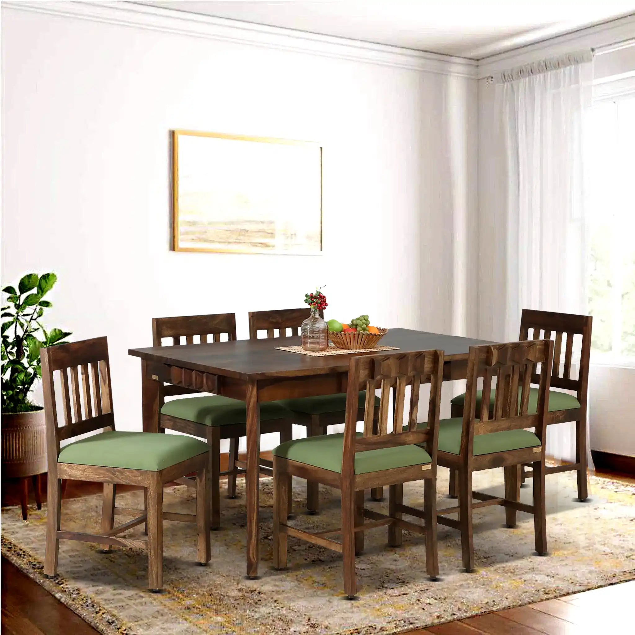 Alford Solid Sheesham Wood 6 Seater Dining Sets