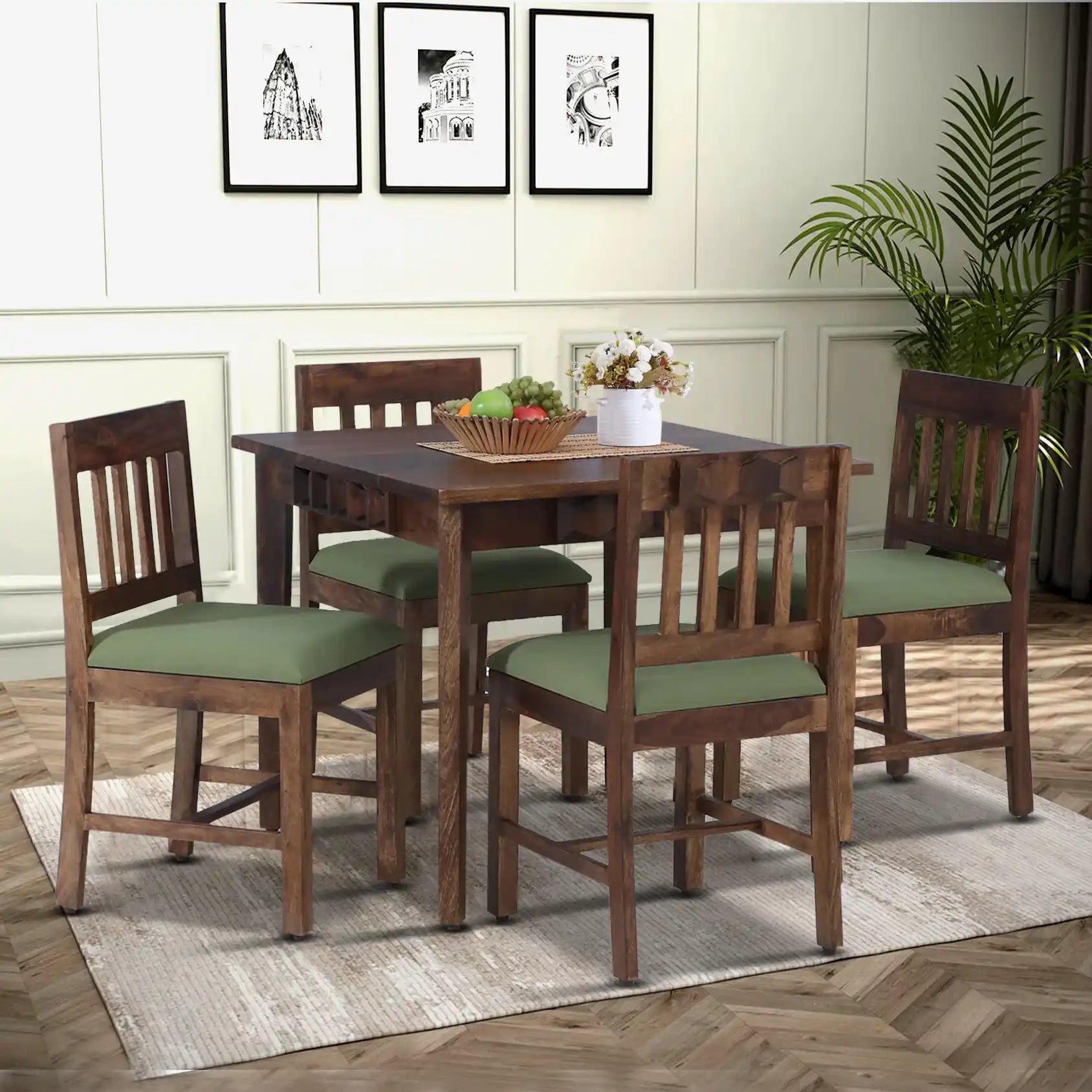 Alford Solid Wood 4 Seater Dining Table Sets