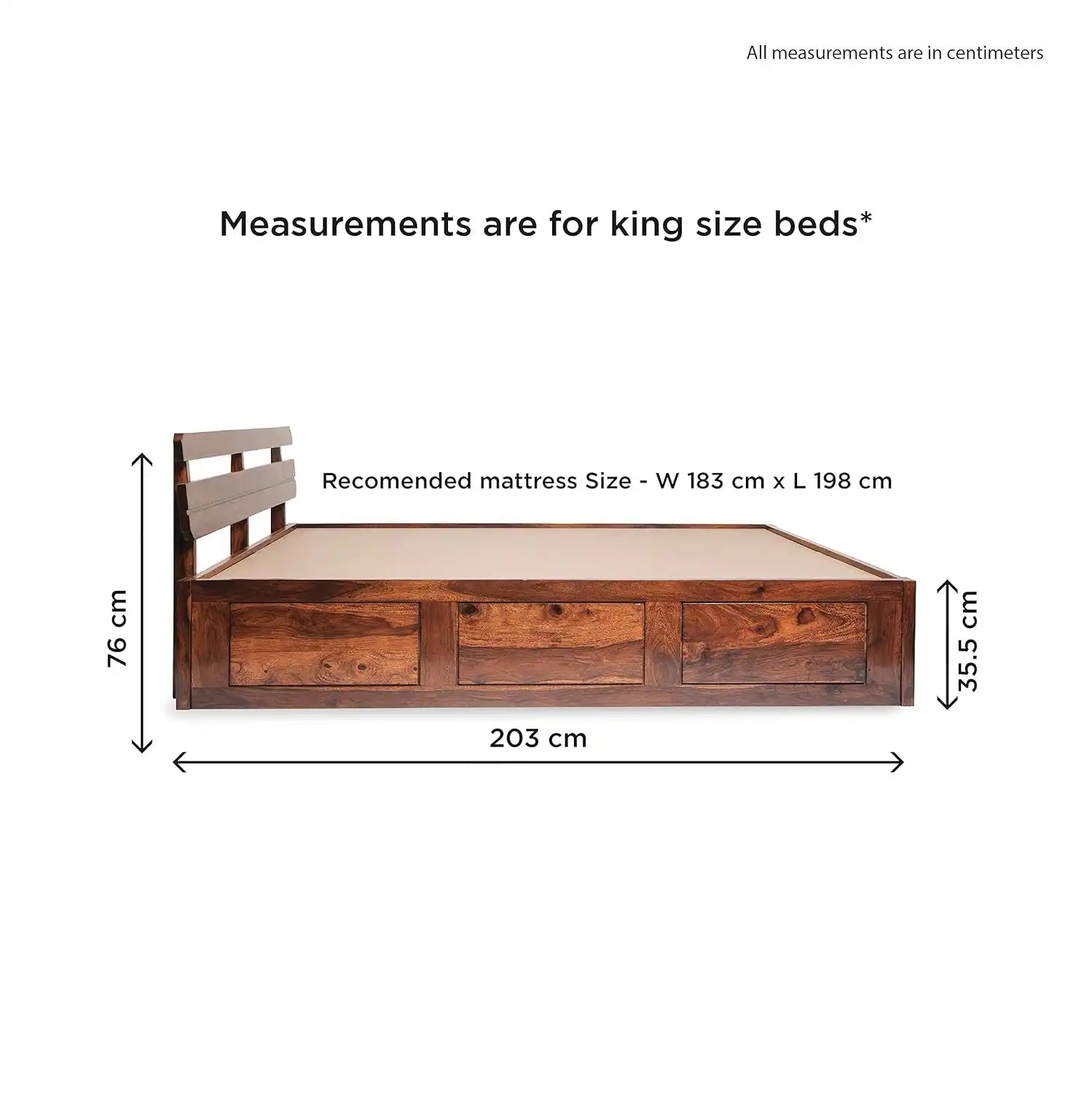 Amira Sheesham Wood Beds in Honey