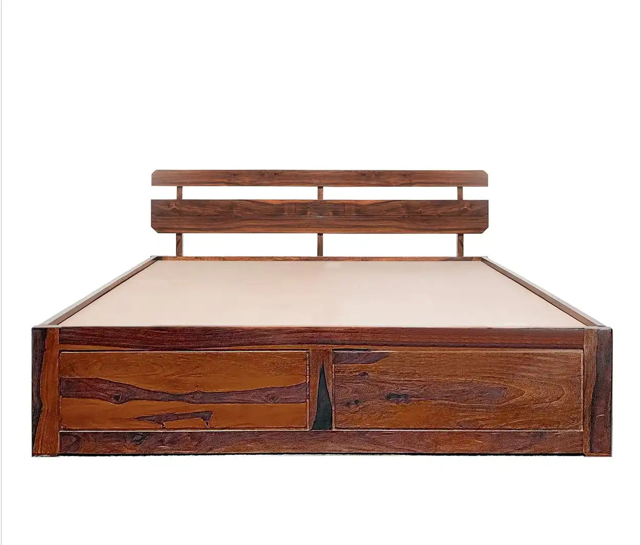 Amira Sheesham Wood Beds in Honey