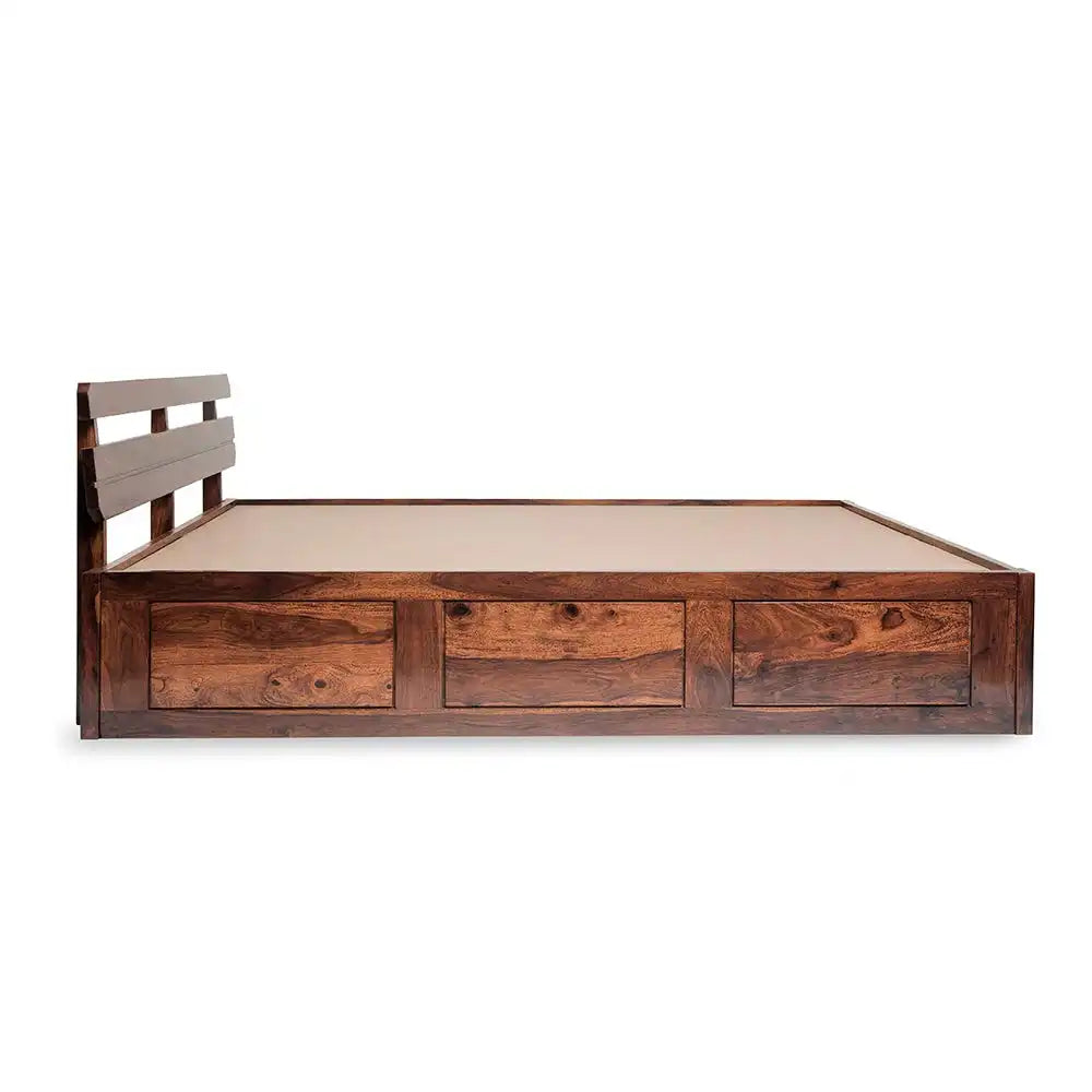 Amira Sheesham Wood Beds in Honey