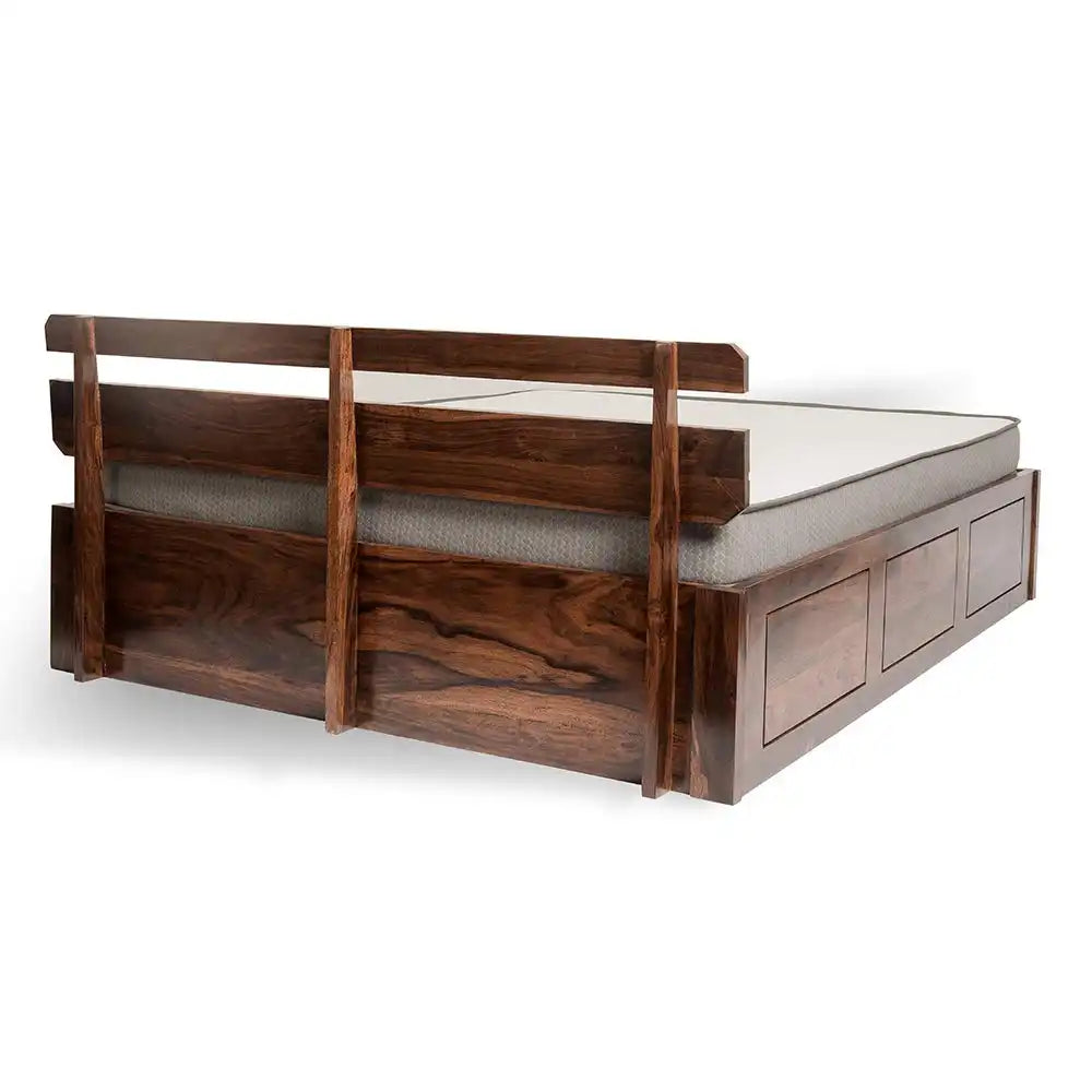 Amira Sheesham Wood Beds in Honey