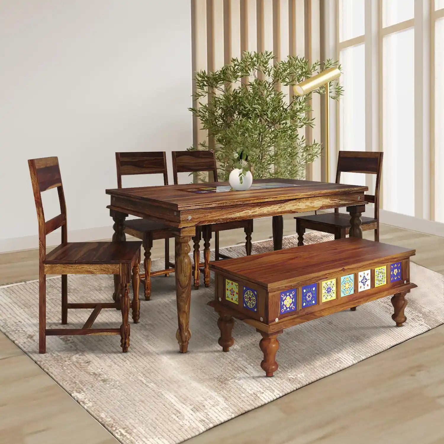 Anamika Indian Rosewood 6 Seater Dining Sets