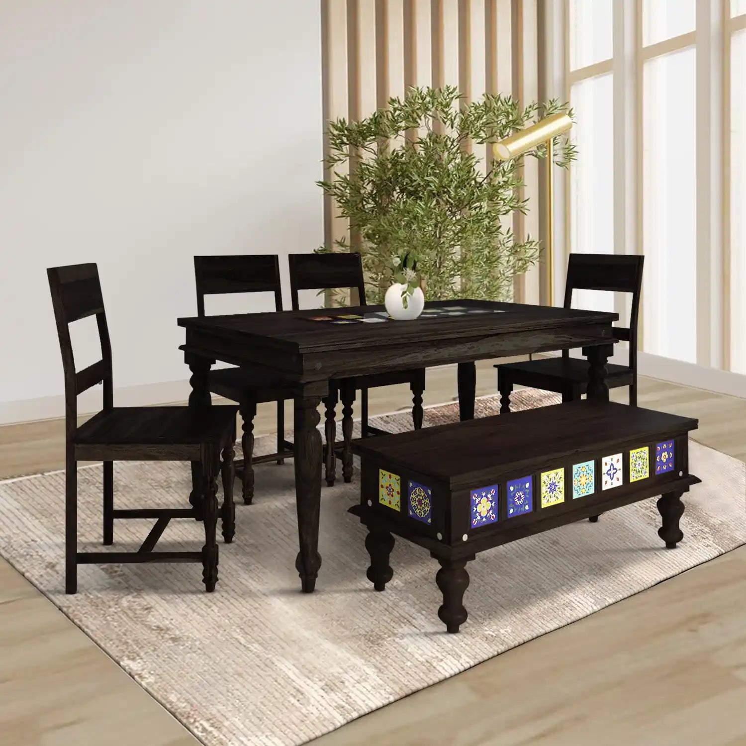 Anamika Indian Rosewood 6 Seater Dining Sets