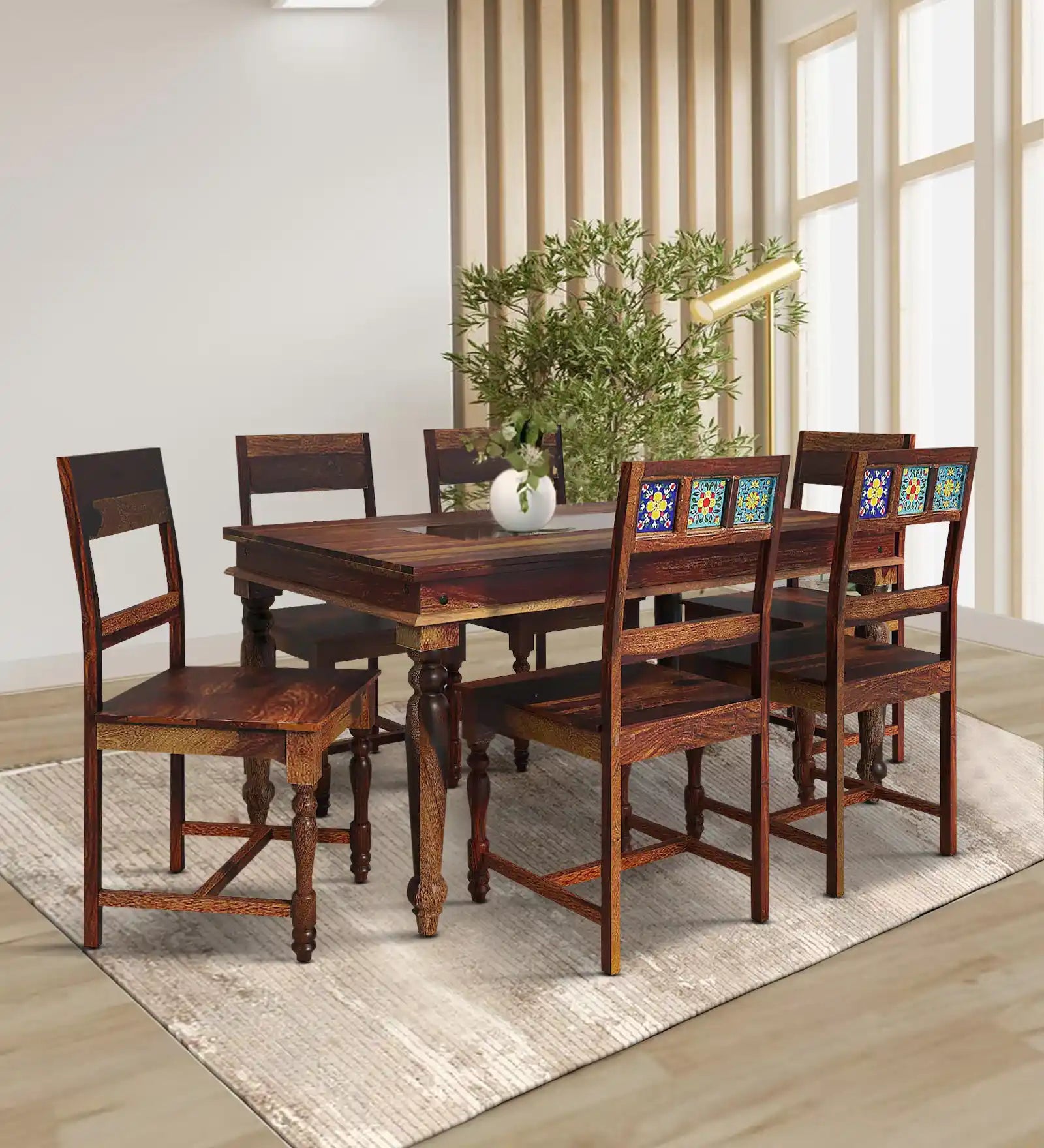 Anamika Modern Sheesham Wood 6 Seater Dining Sets