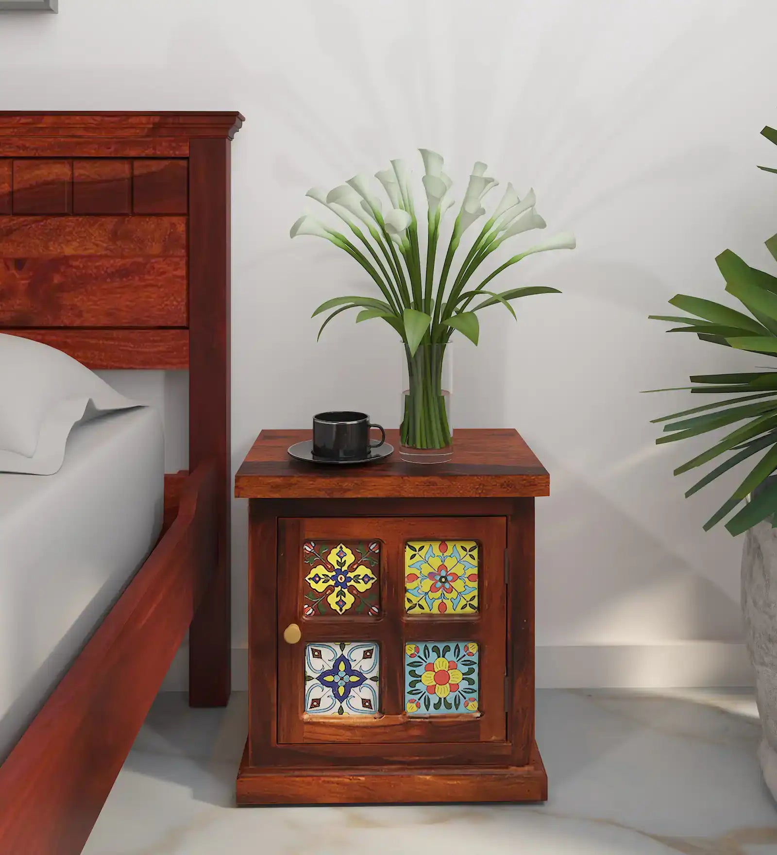 Anamika Natural Wood Bedside Table