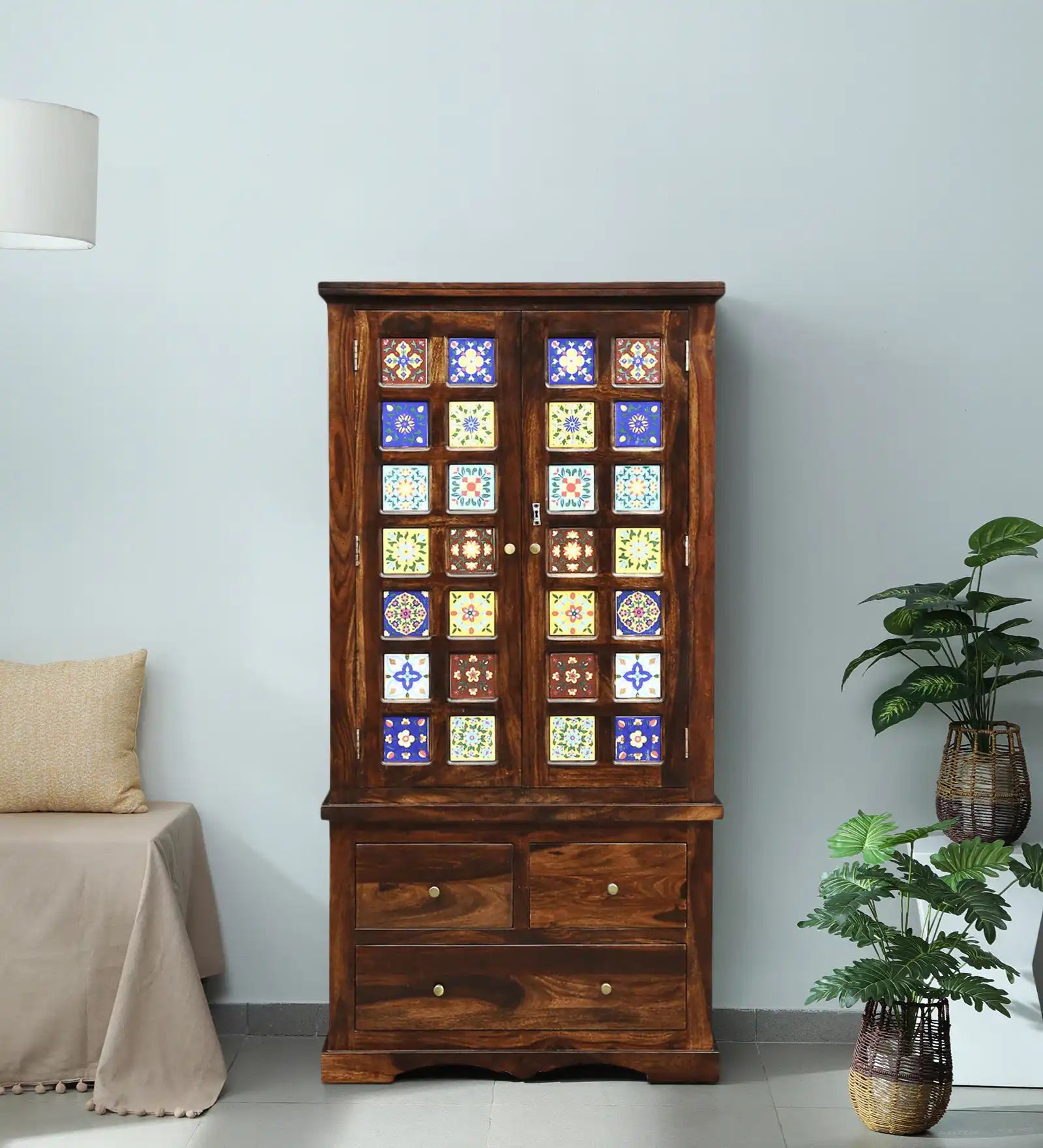 Anamika Traditional Sheesham Wood 2 Door Wardrobe