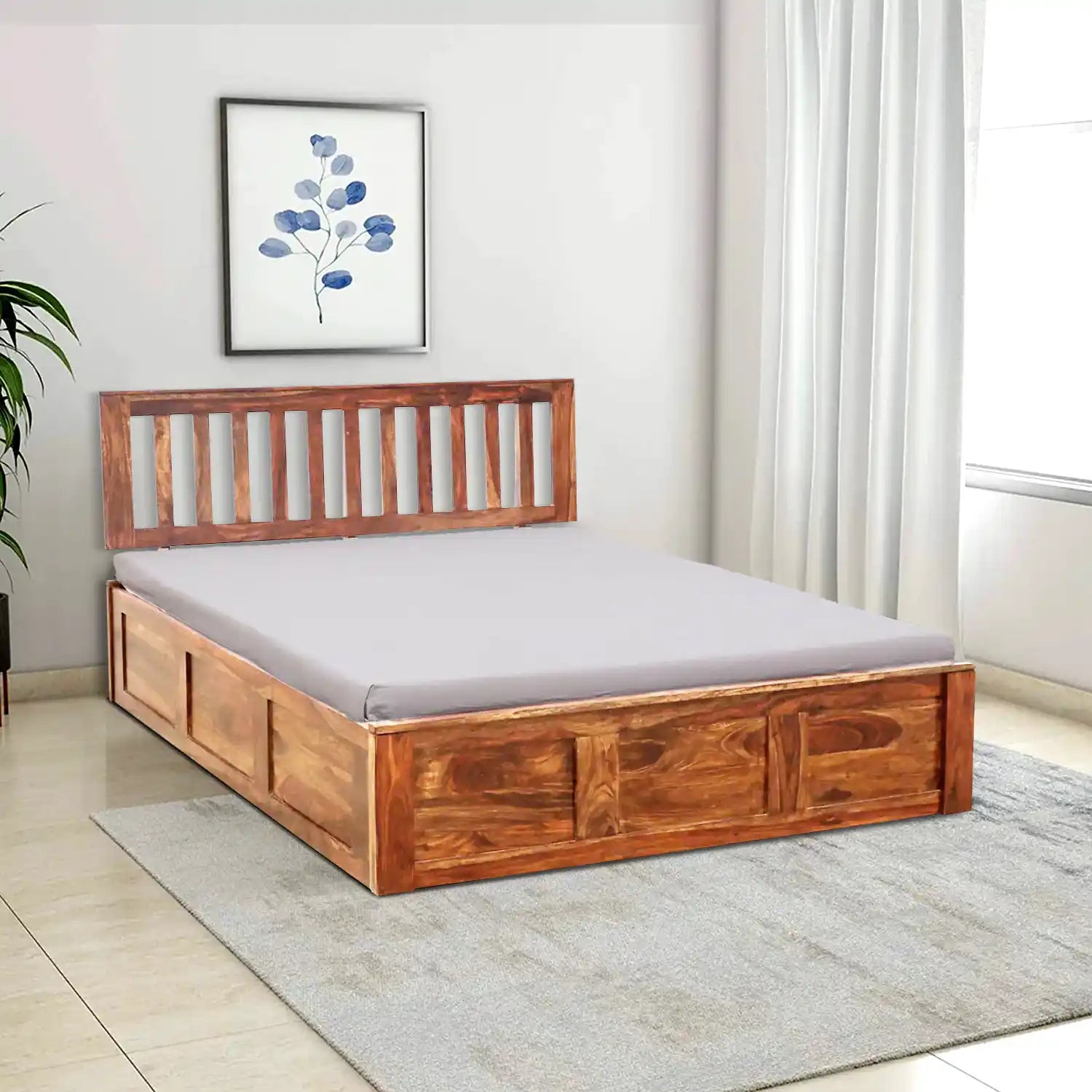 Bhawika Sheesham Wood box Storage Beds