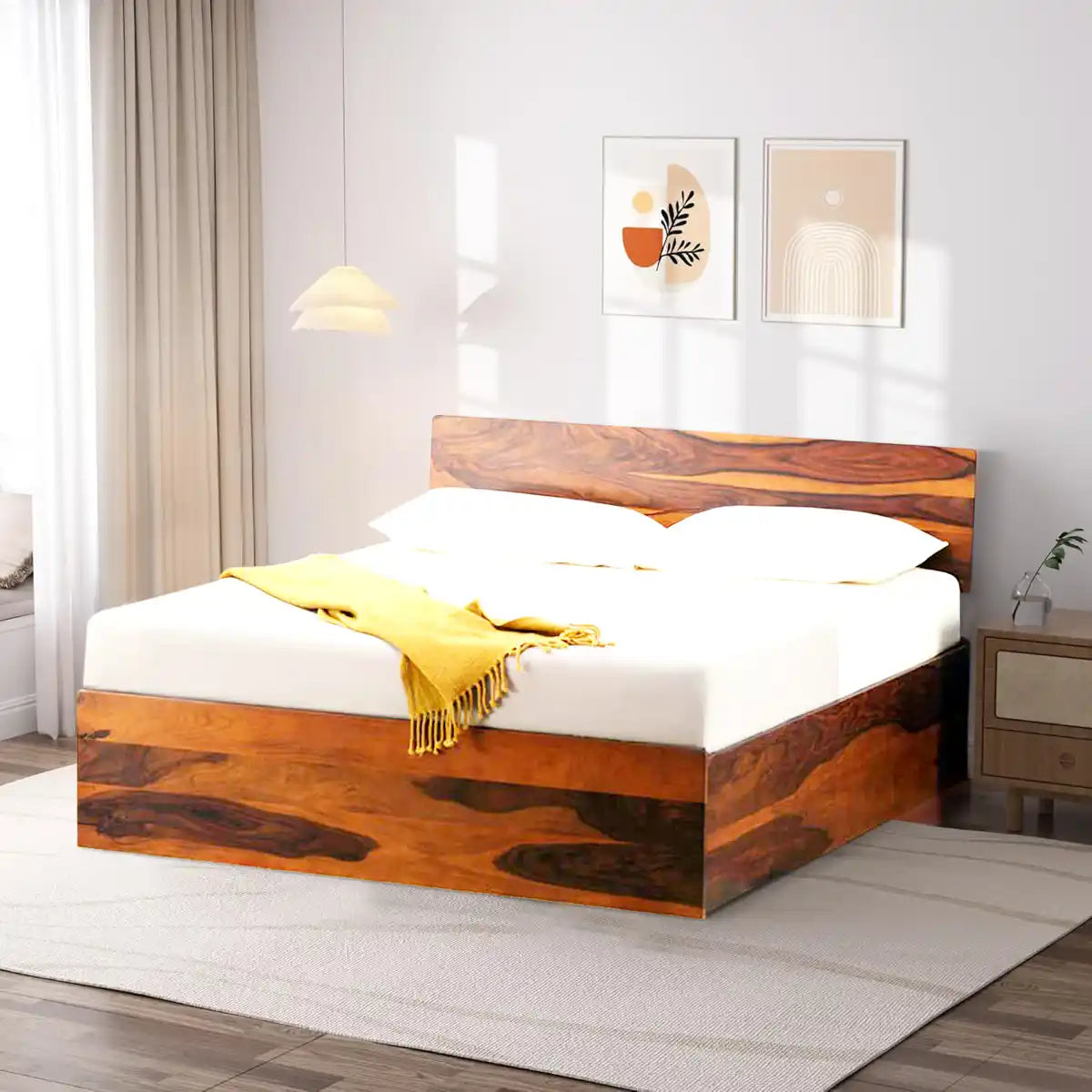 Darshan Sheesham Solid Wood Storage Beds