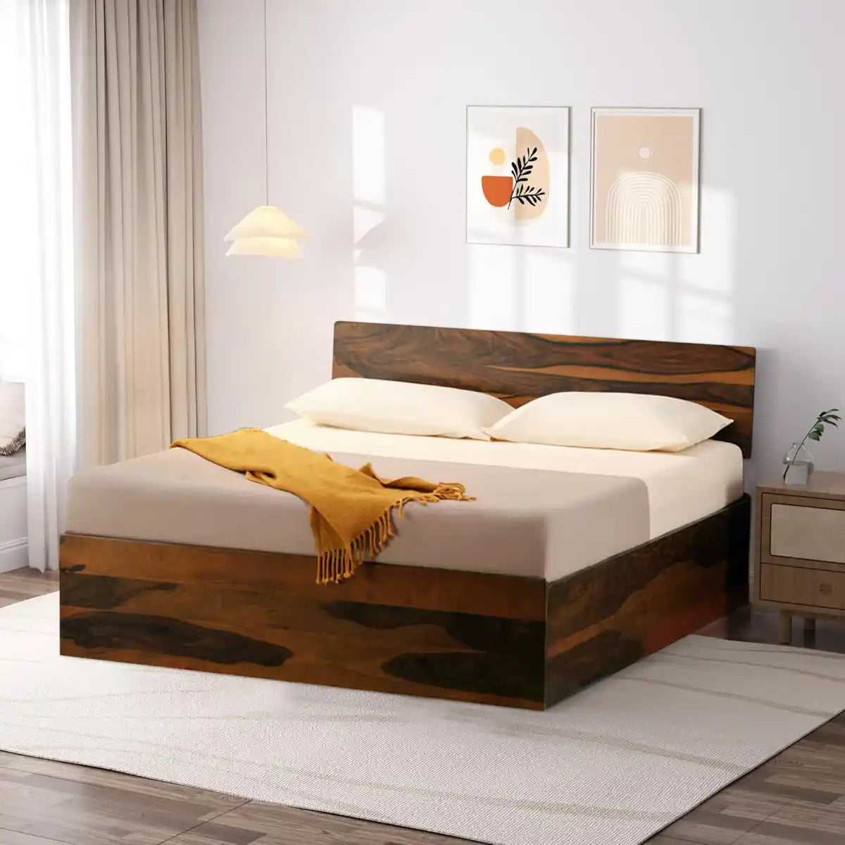 Darshan Sheesham Solid Wood Storage Beds