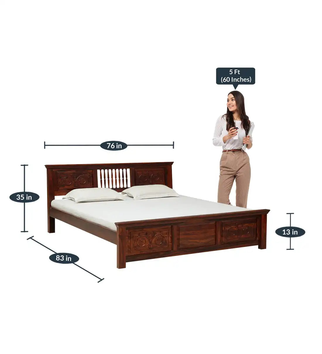 Devanti Traditional Solid Wood King Size Beds