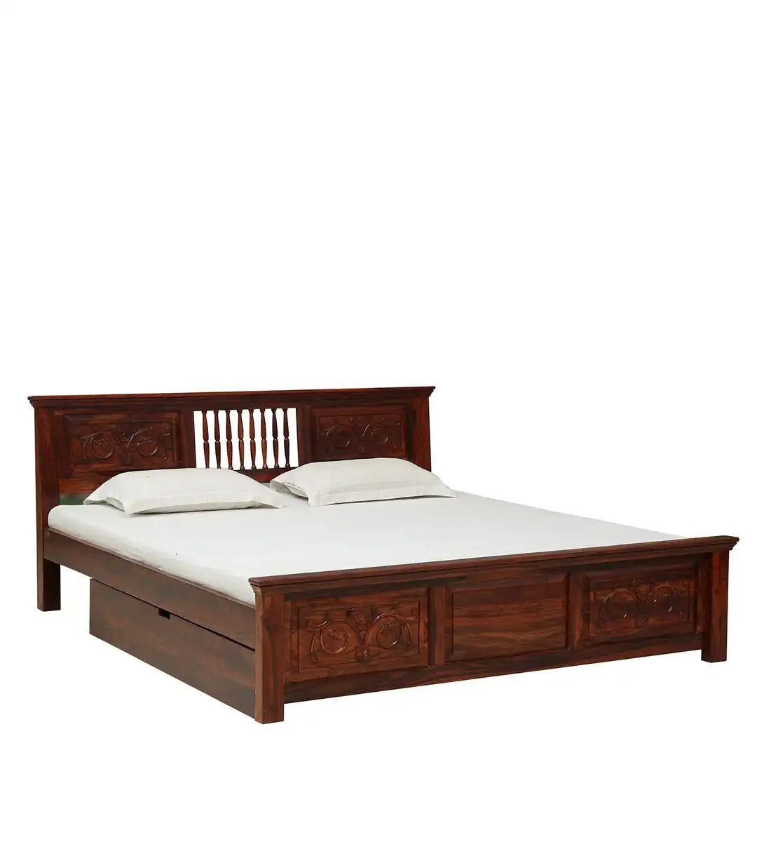 Devanti Traditional Solid Wood King Size Storage Beds