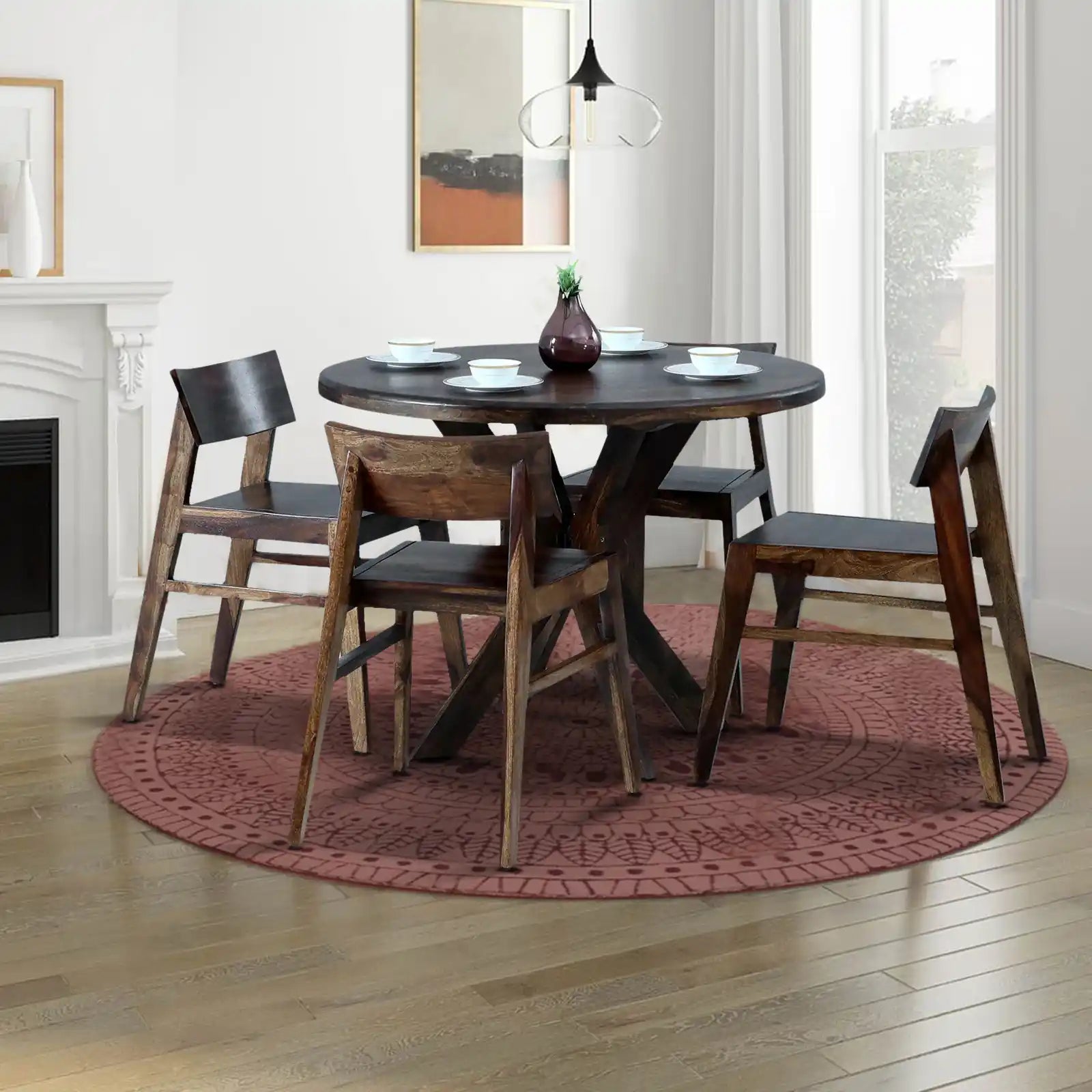 Drew Solid Sheesham Wood 4 Seater Dining Table Sets