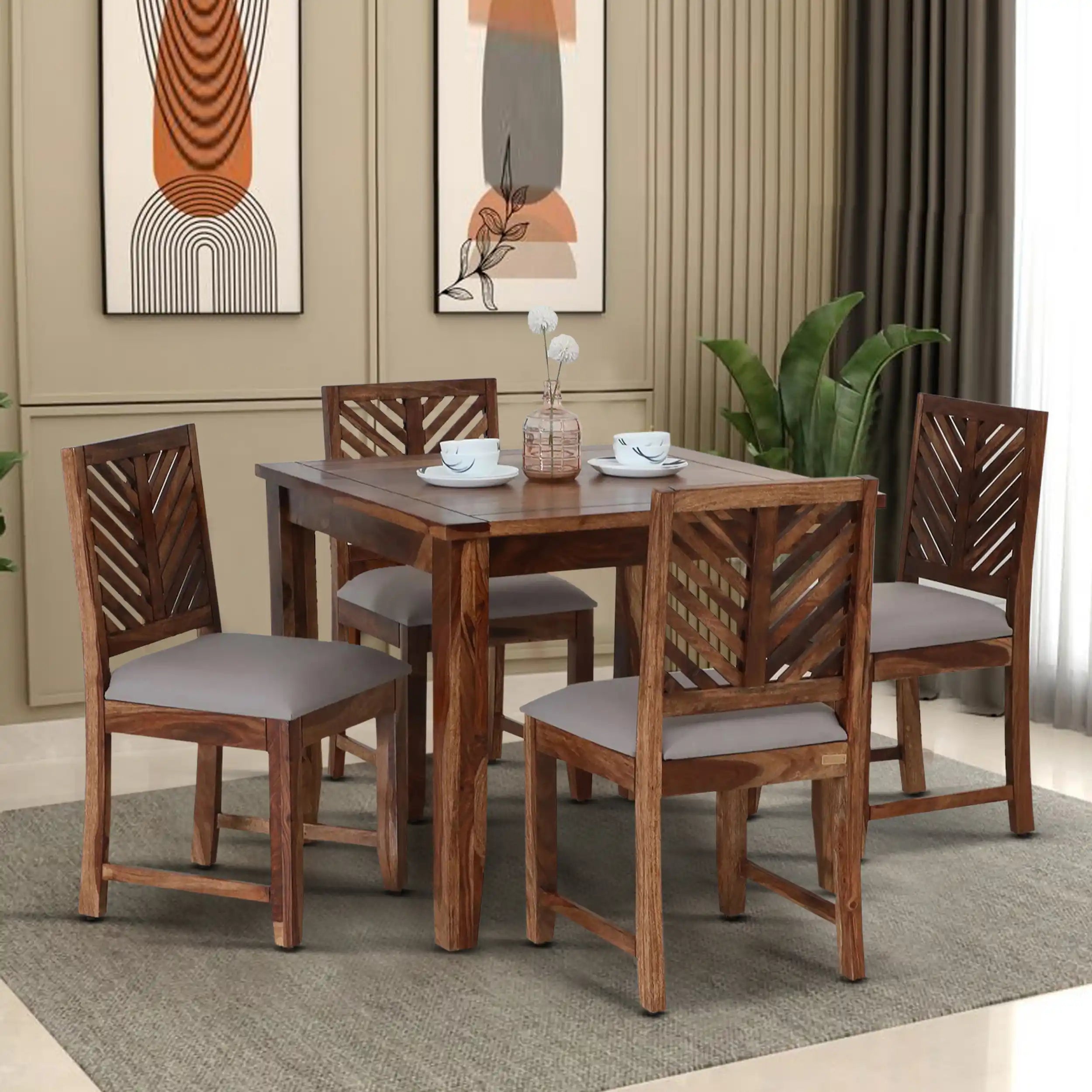 Elista Solid Wood 4 Seater Dining Table Sets