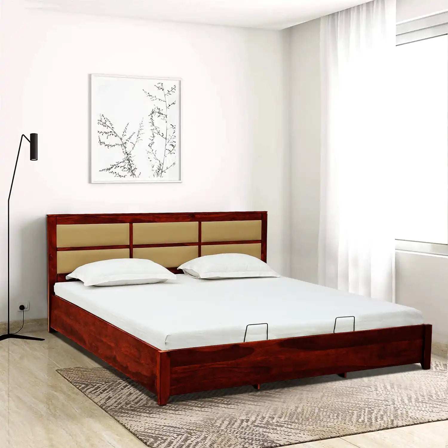 Evelyn Solid Wood Hydraulic Storage Beds