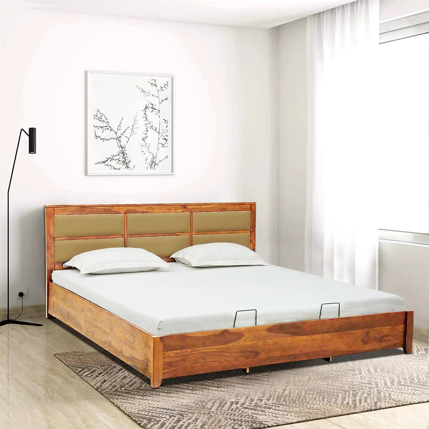 Evelyn Solid Wood Hydraulic Storage Beds