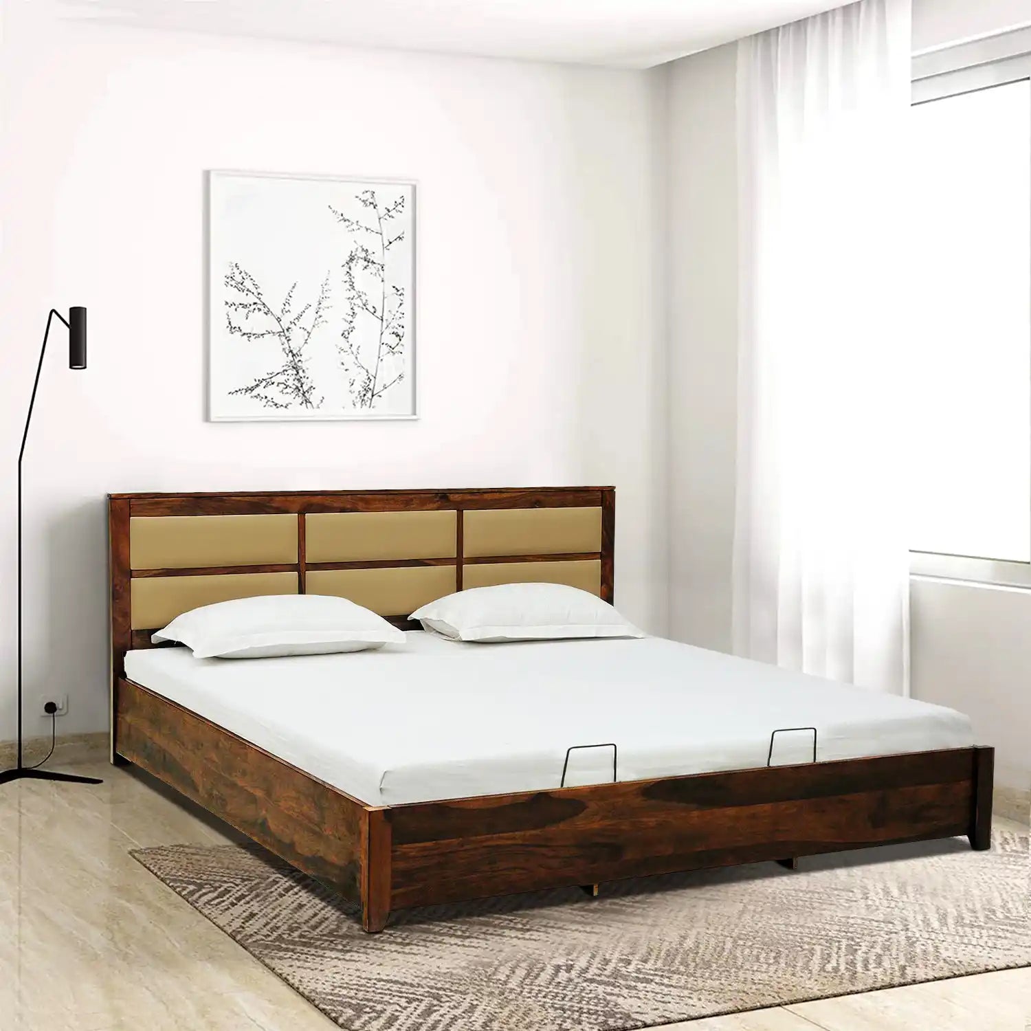 Evelyn Solid Wood Hydraulic Storage Beds