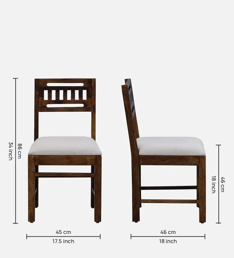 Jenine Solid Sheesham Wood Dining Chair (Set Of 2)