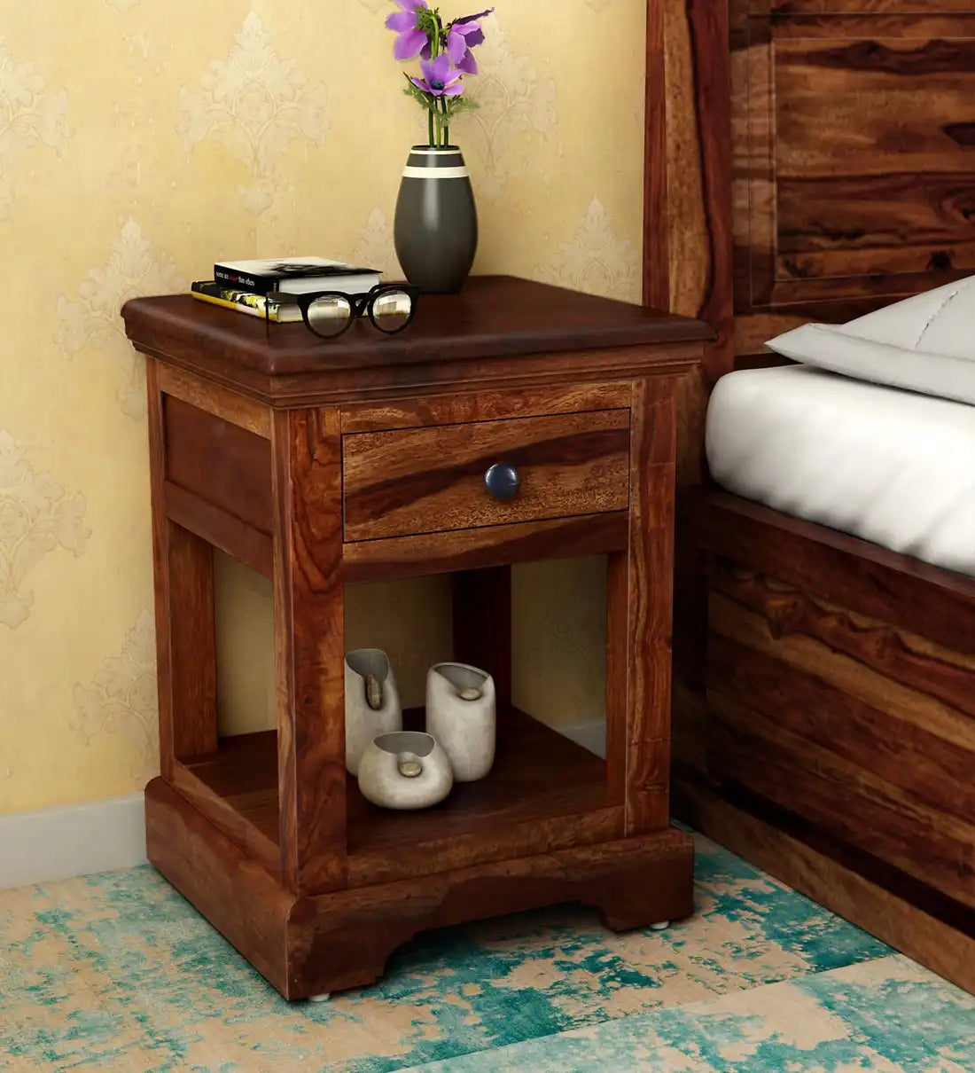 Kanishka Solid Sheesham Wood End Table