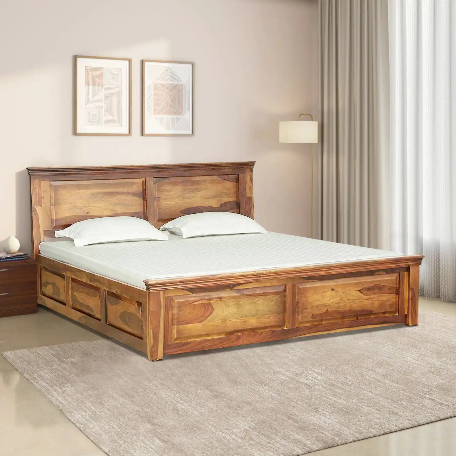 Kanishka Solid Sheesham Wood Storage Beds