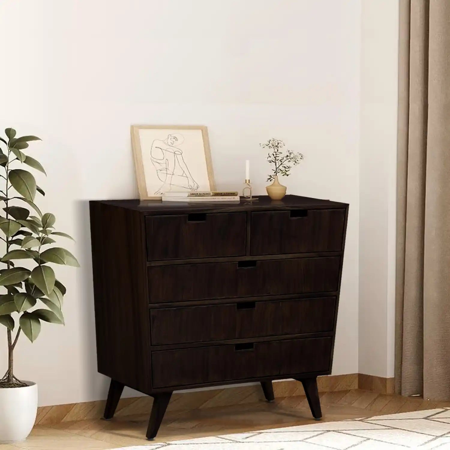 Mario Solid Sheesham Wood Chest of Drawers