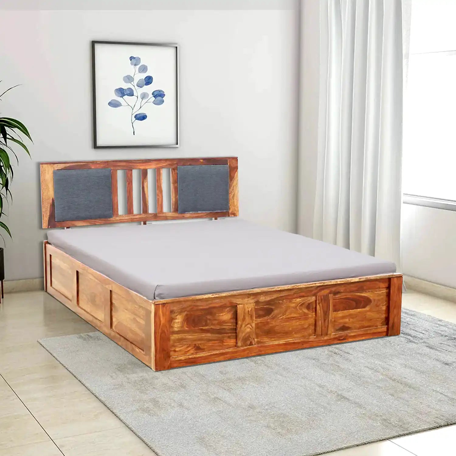 Mukund Sheesham Wood Storage Beds