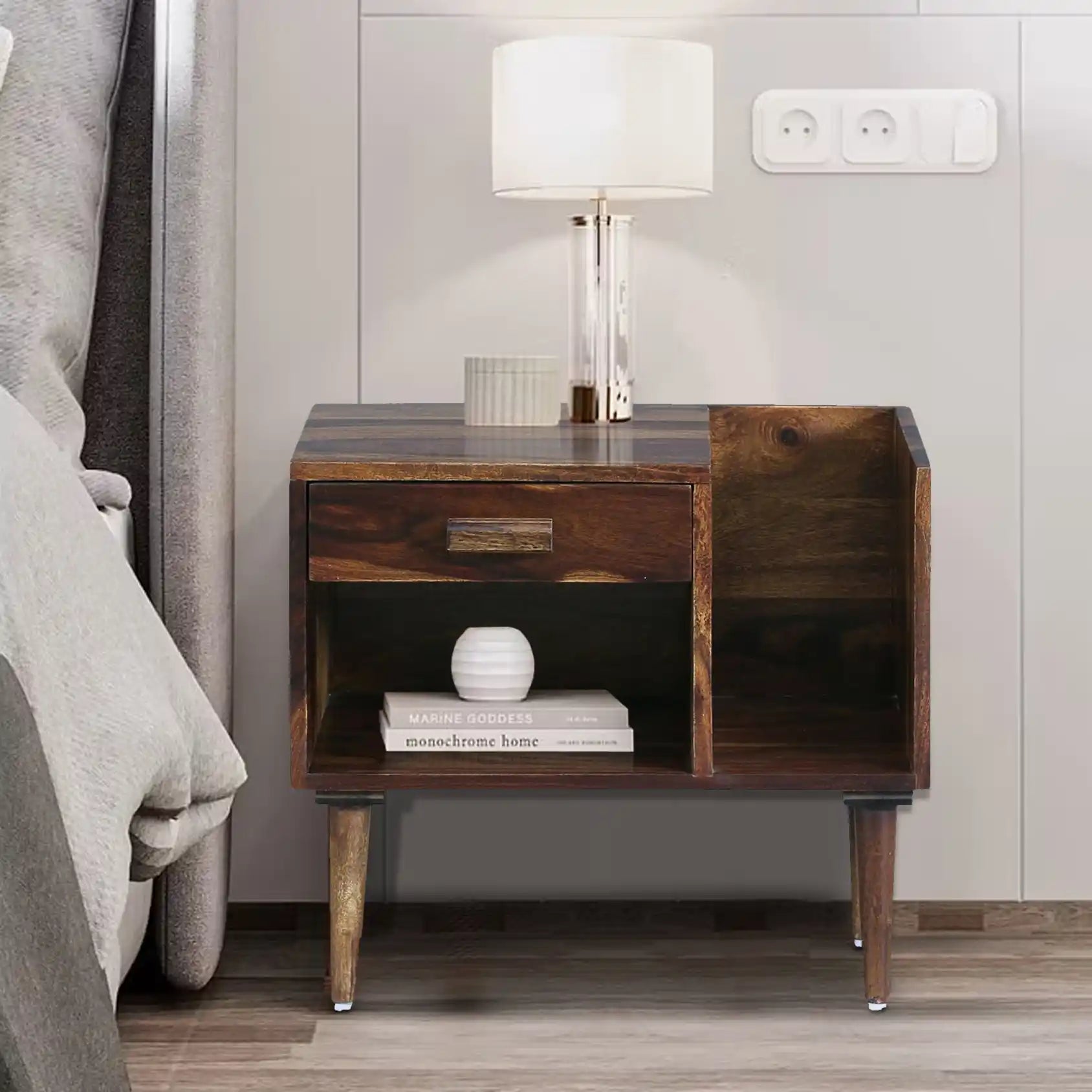 Nexo Solid Wood Bed Side Table