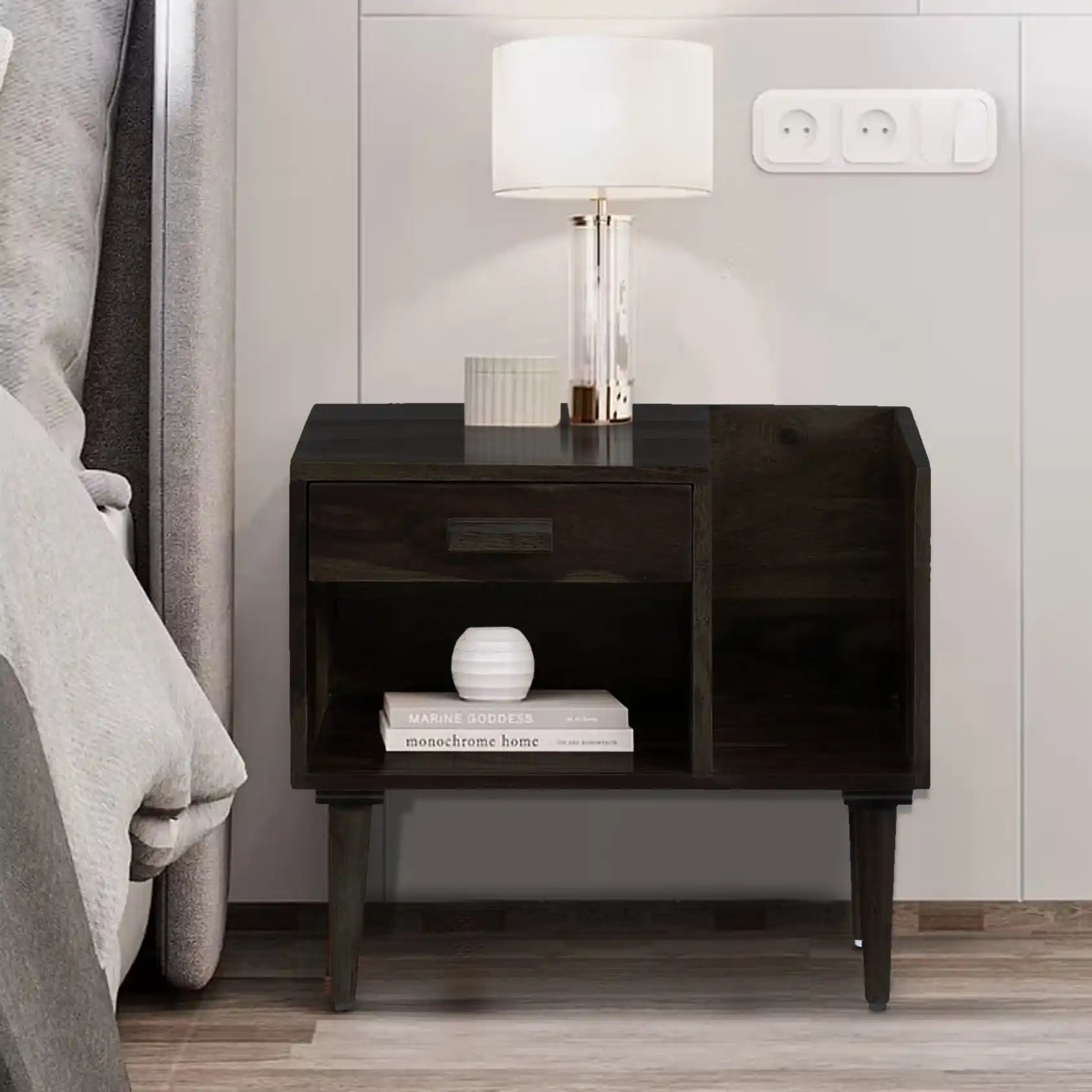 Nexo Solid Wood Bed Side Table