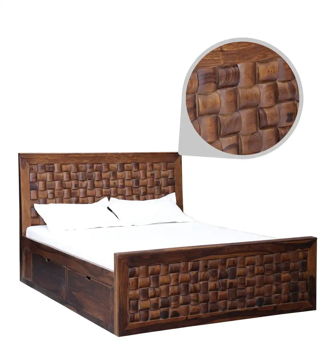 Niware Solid Wood Sheesham Storage Beds