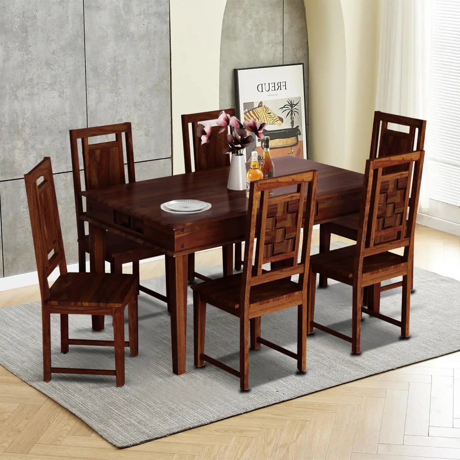 Niware Solid Sheesham Wood 6 Seater Dining Sets