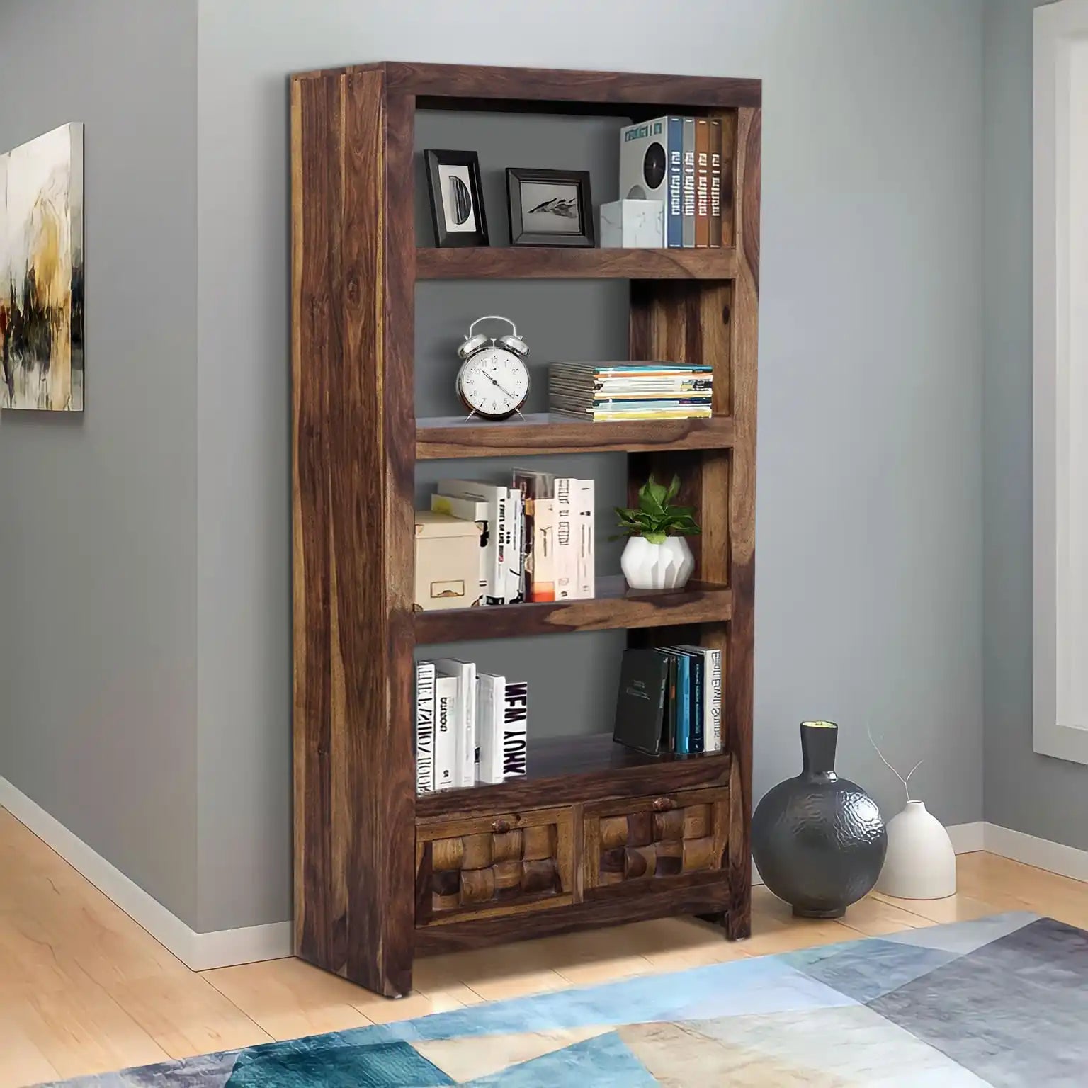 Niware-Solid-Wood-Sheesham-Bookshelf-teak-rajawada-furnish