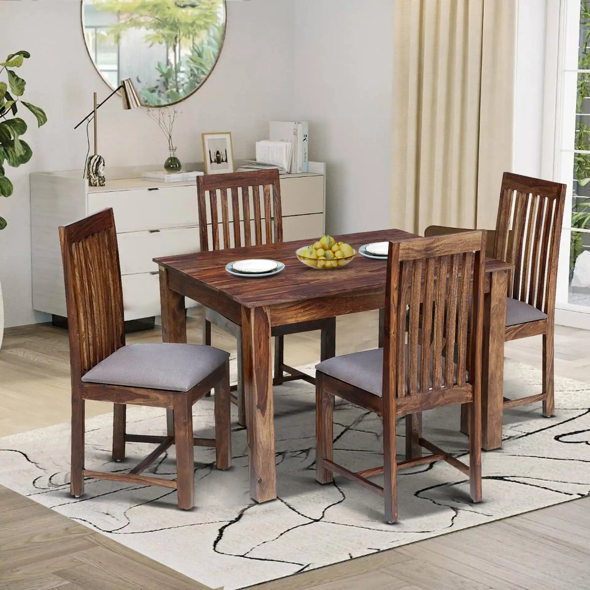 Peter Solid Sheesham Wood 4 Seater Dining Sets