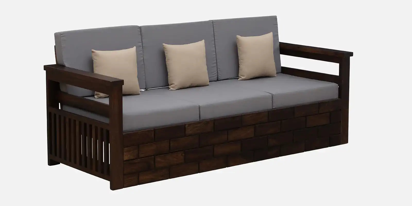 Capri Solid Wood 3 Seater Sofa cum Bed