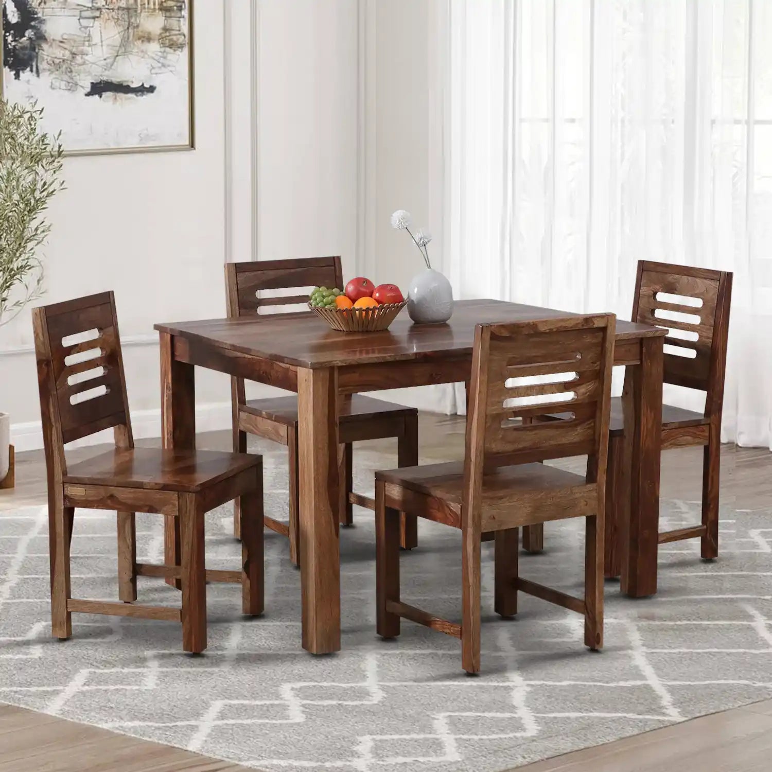 Saho Solid Wood 4 Seater Dining Sets