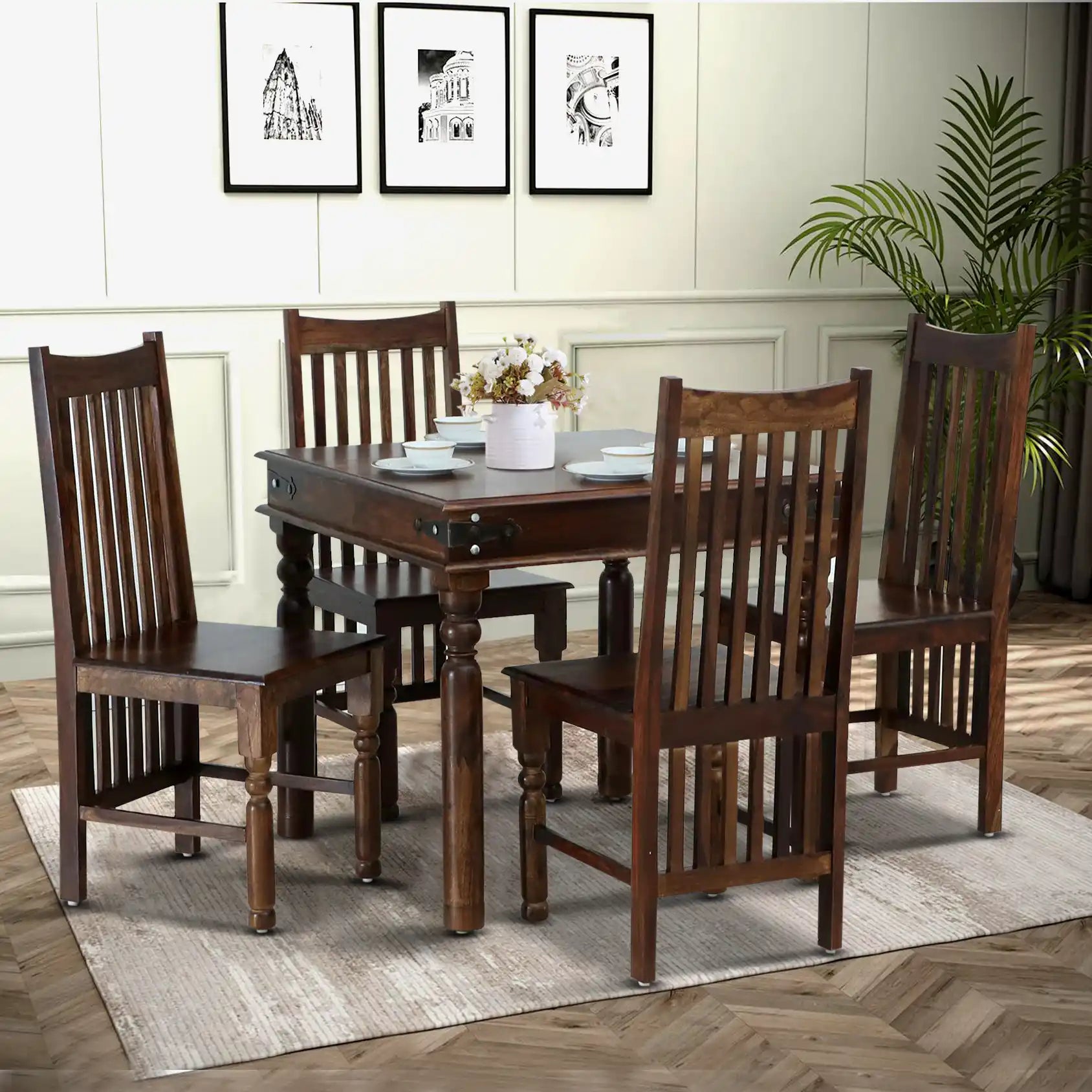 Samrita Solid Sheesham Wood 4 Seater Dining Set