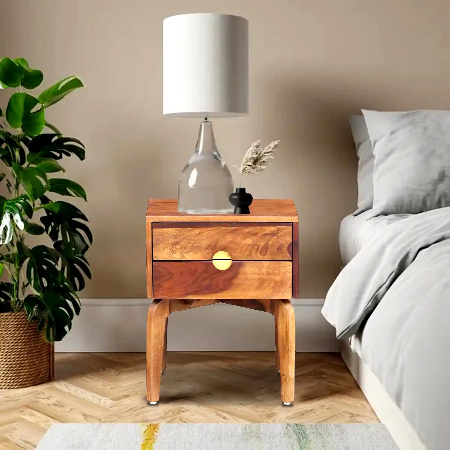 Tulsi Solid Wood Bedside Table