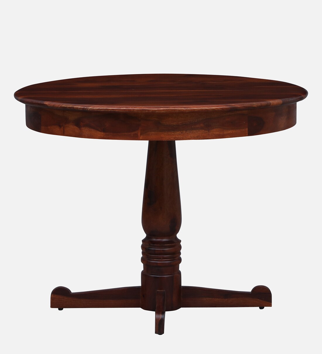 Sheerel Solid Wood 4 Seater Round Dining Table In Honey Oak Finish - By Rajwada - Rajwada Furnish