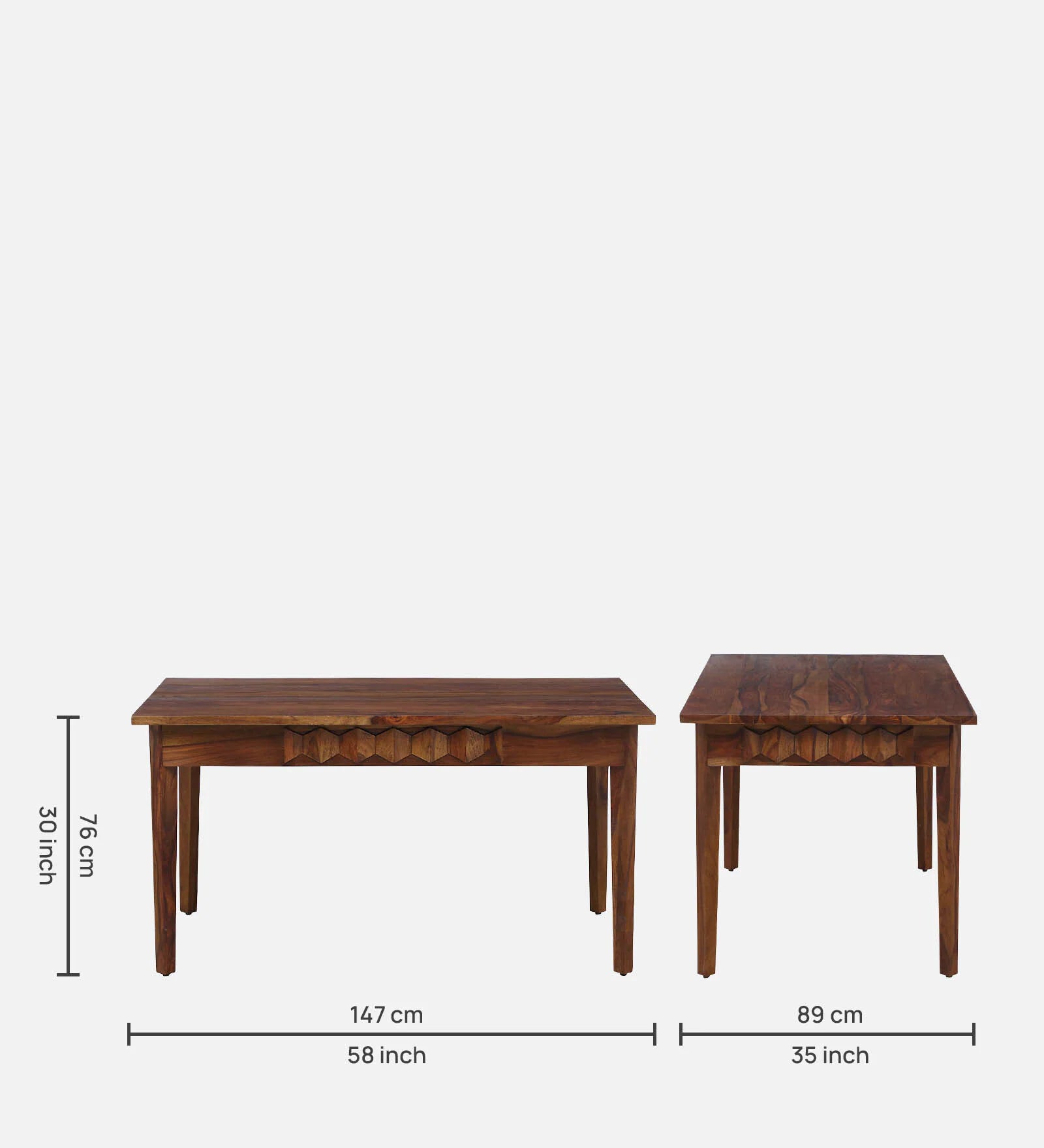 Alford Solid Wood 6 Seater Dining Table In Provincial Teak Finish By Rajwada - Rajwada Furnish