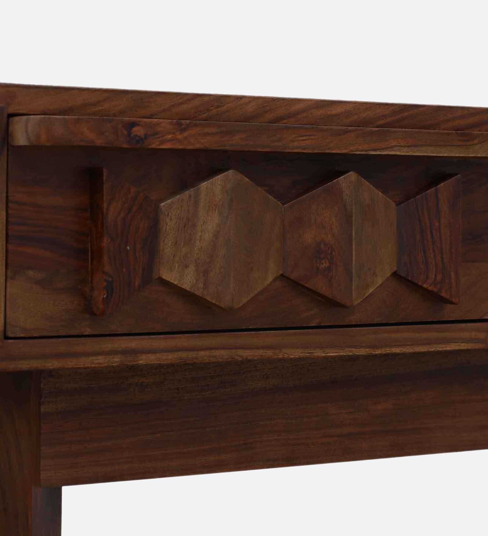 Alford Solid Wood Writing Table With 2 Drawer 1 Shelf in Provincial Teak Finish by Rajwada - Rajwada Furnish