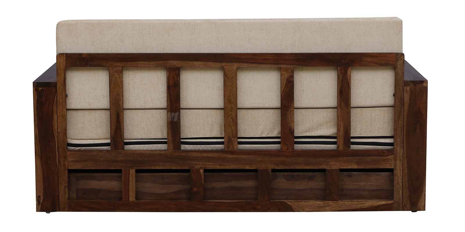 Kapri Solid Wood 3 Seater Sofa cum Bed in Provincial Teak Finish by Rajwada - Rajwada Furnish