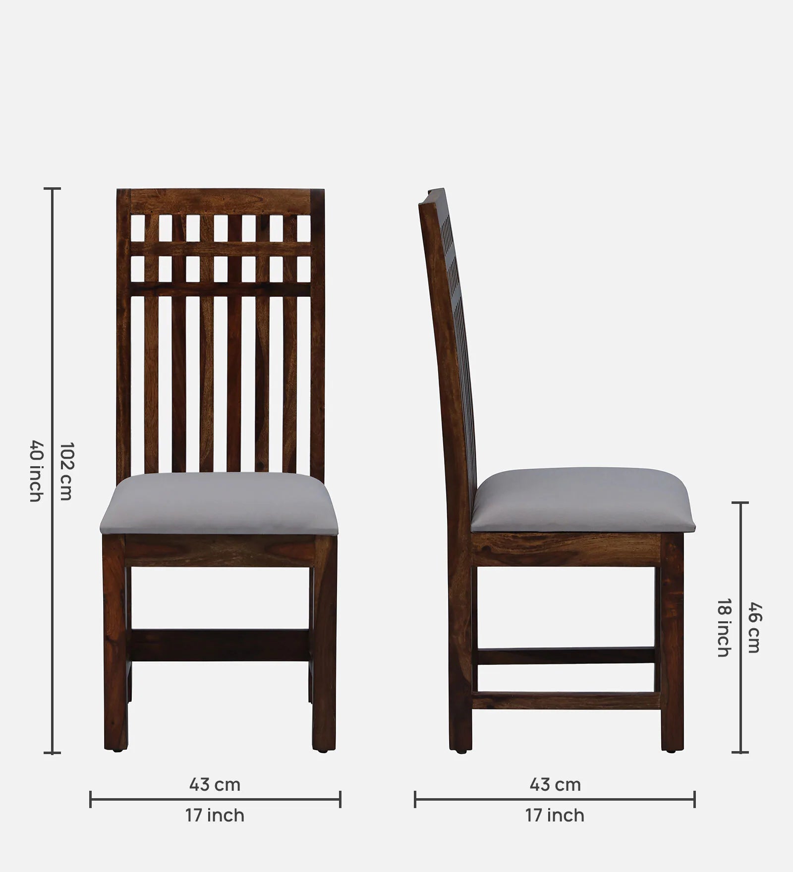 Oasis Solid Wood Chair (Set of 2) In Provincial Teak Finish - By Rajwada - Rajwada Furnish