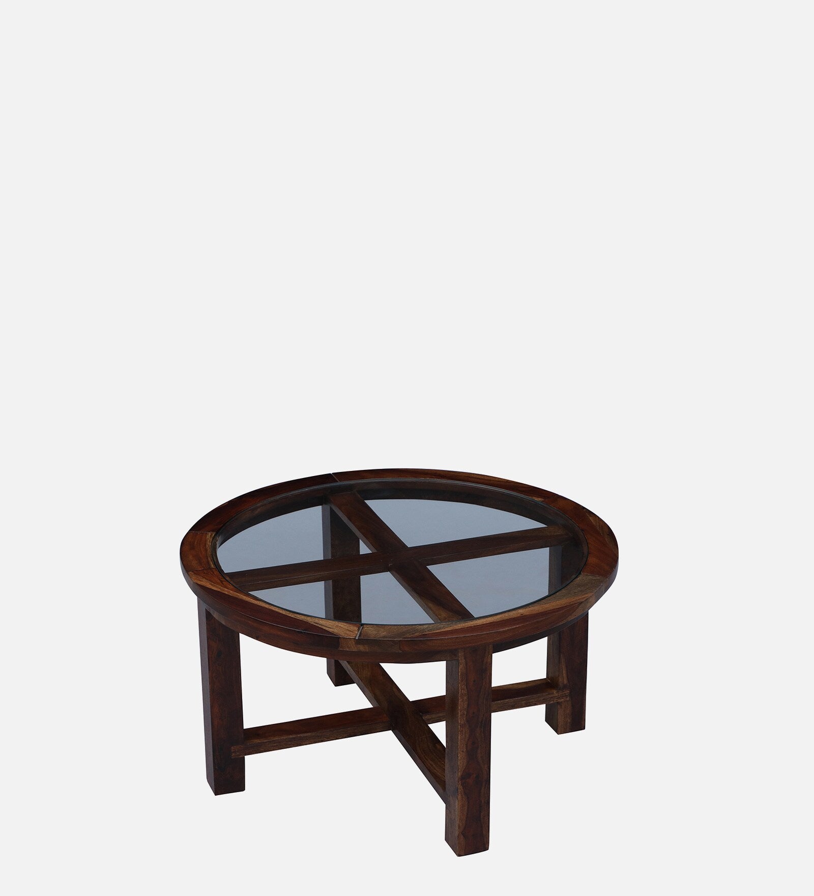 Floyd Solid Wood 4 Seater Coffee Table Set with Cushioned Seat in Provincial Teak Finish by Rajwada - Rajwada Furnish