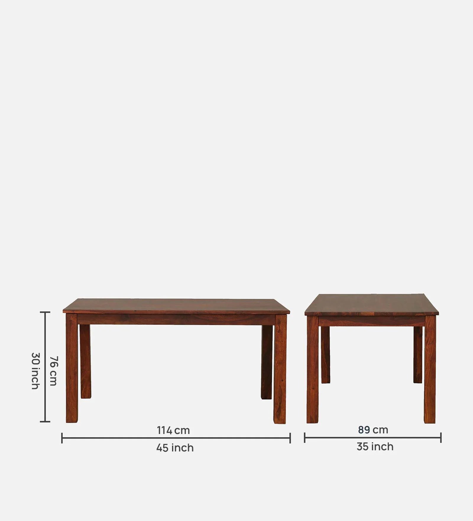 Oslo Solid Wood 4 Seater Dining Table In Honey Oak Finish By Rajwada - Rajwada Furnish