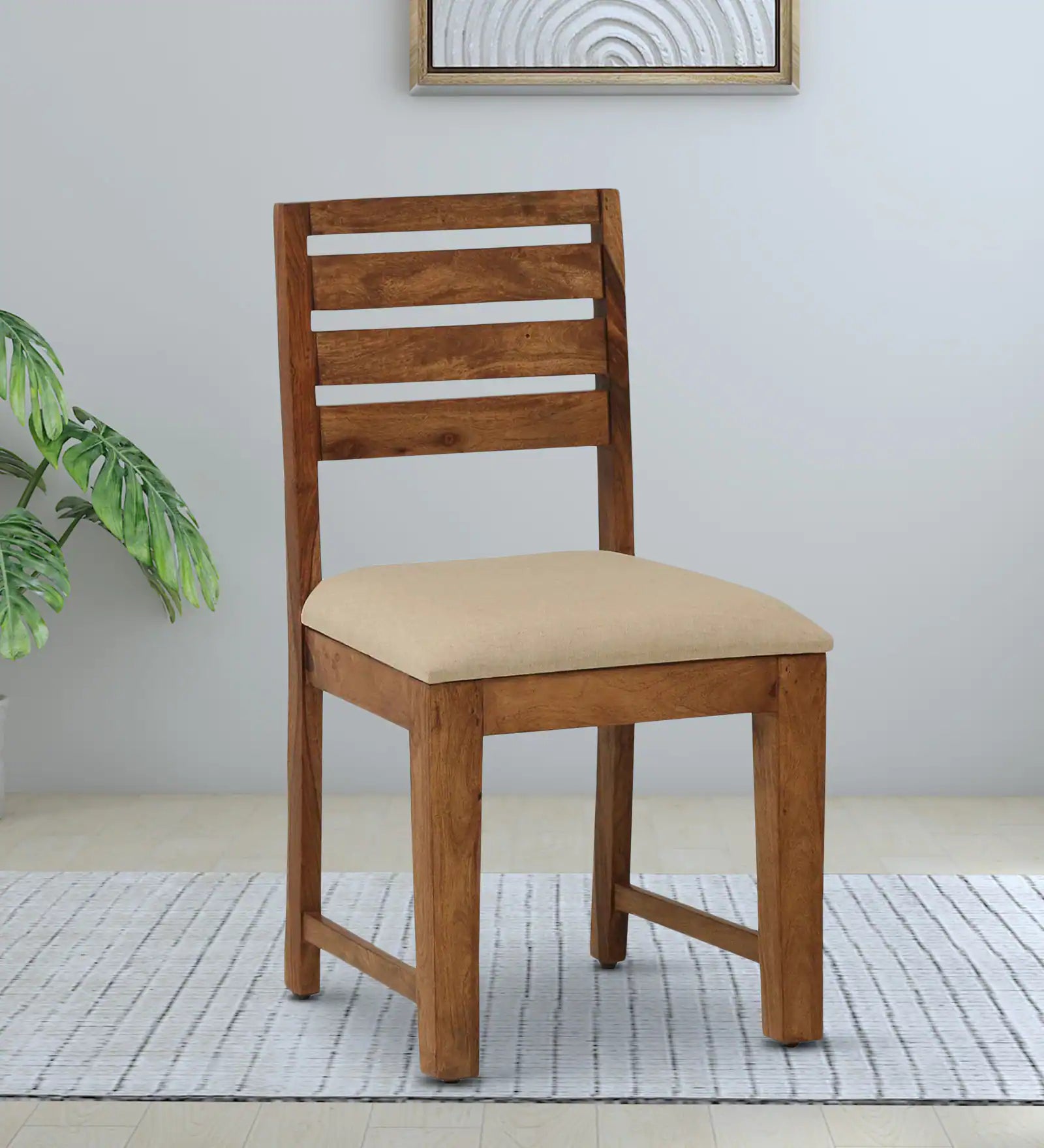 Oslo Solid Wood Dining Chairs (Set of 2) In Rustic Teak Finish By Rajwada - Rajwada Furnish