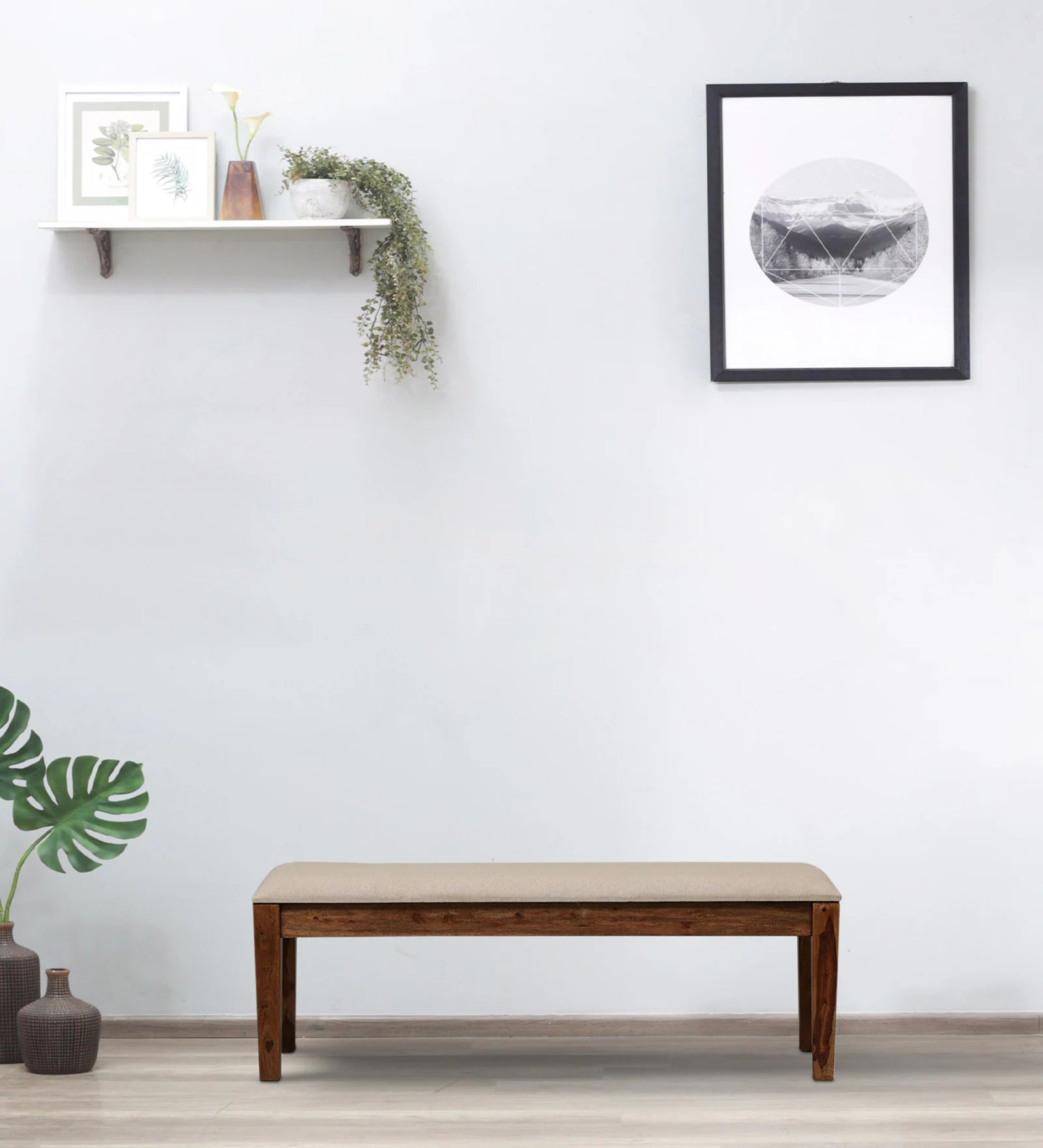 OsloSolid Wood Bench In Rustic Teak Finish By Rajwada - Rajwada Furnish